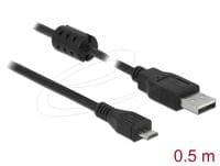 Кабел DeLock USB 2.0 Type-A мъжко - Micro USB -B мъжко - 1