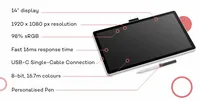 WACOM Графичен дисплей таблет One pen display 14.0&amp;quot; - 8