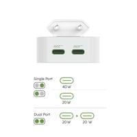 HAMA Бързо мини зарядно GaN, 2 x USB-C, PD, 40 W, сгъващ... - 9