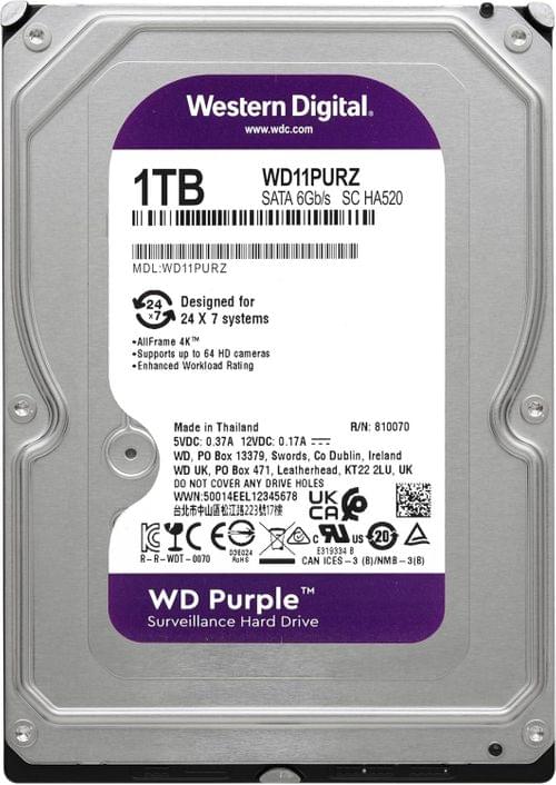 Хард диск WD Purple WD11PURZ, 1TB, 5400rpm, 64MB, SATA 3 - 2