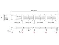 Кабел Power Molex 4 Pin  &amp;gt; 4 x SATA 15 Pin, 40cm - 2