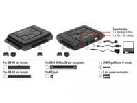 Конвертор Delock, USB 5 Gbps - SATA 6 Gb/s / IDE 40 pin / IDE 44 pin,... - 4