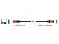 Удължителен кабел Delock USB-A мъжко - USB-А женско, 5 м,... - 2