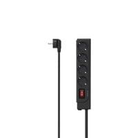 HAMA Разклонител, 4-гнезда, защита от пренапрежение, черен - 0