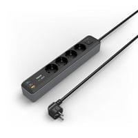 HAMA Разклонител 4-гнезда, USB-C/A 65 W, PD, ключ on/off,... - 2