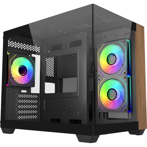 Кутия CoolerMaster Elite 481 Wood - Черна - 1