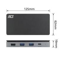 ACT Докинг станция USB-C, 4K, 2 x HDMI, Ethernet, USB-C, 3x USB-A - 4