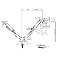 ACT Стойка за 2 бр. монитора за бюро AC8314, Регулируема,... - 6
