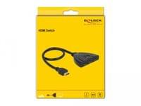 3 портов HDMI суич Delock 18600, 4K, 50 см. кабел, Черен - 3