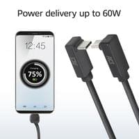 ACT Кабел USB-C - USB-C, 2м, 10Gbps 60W, ъглов нагоре/надолу - 3