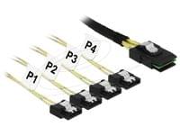 Интерфейсен кабел Delock  Mini SAS SFF-8087 към 4 x SATA 7-pin 1 m metal - 1