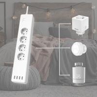 HAMA Смарт разклонител Wi-Fi  2.4Ghz, 4 гнезда, 4xUSB,... - 10