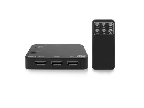 HDMI суич ACT AC7841, 5/1, 3D, 4K@60Hz, Черен - 1