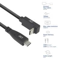 ACT Кабел USB-C - USB-C, 10Gbps, 60W, 0.5 м, конектори -... - 2