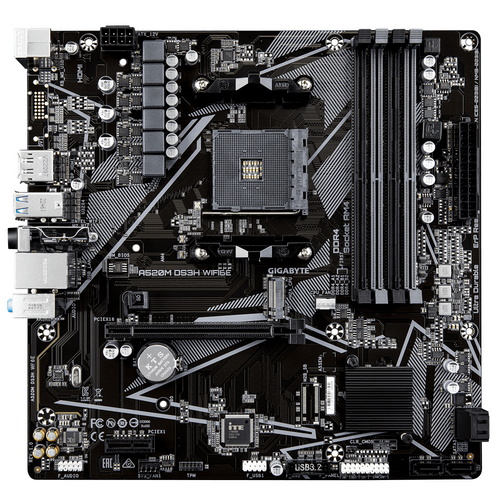 Дънна платка GIGABYTE A520M DS3H WiFi 6E, Socket AM4 - 1
