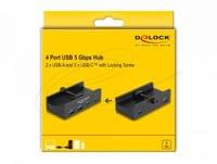 Delock USB Хъб, 4 порта, 5 Gbps, 2 x USB-A, 2 x USB-C - 4