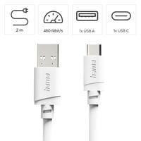HAMA Кабел USB-A - USB-C, 2 м, бял - 7