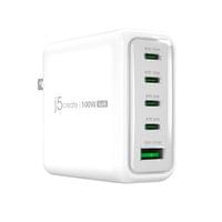 Мрежово зарядно JUP53100 100W GaN, 5 порта, USB-C, USB-A - 1