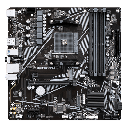 Дънна платка GIGABYTE B550M K Wi-Fi 6E, AM4 - 1