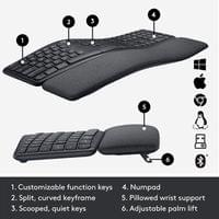 Безжична клавиатура Logitech ERGO K860 - 7