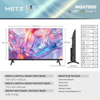 Телевизор METZ 32&amp;quot; 32MQH7000Z HD Ready QLED+ Google TV, Клас E - 4