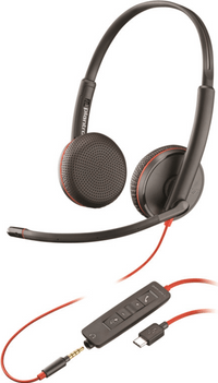 Слушалки с микрофон Poly Blackwire 3225 Stereo USB-C Headset+3.5mm Plug... - 1