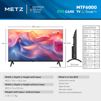 METZ Телевизор 40MTF6000Z 40&amp;quot; FullHD, LED TV, черен - 3