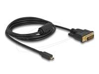 Delock Кабел micro HDMI мъжко към DVI-D мъжко, 2 m - 0 Delock Кабел micro HDMI мъжко към DVI-D мъжко, 2 m - 0