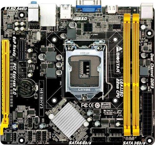 Дънна платка BIOSTAR H81MHV3, Intel H81, sock. 1150, Ver 7.3 - 1
