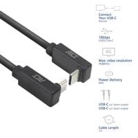 ACT Кабел USB-C 10Gbps, 60W, 0.5м, конектори на 90°... - 2