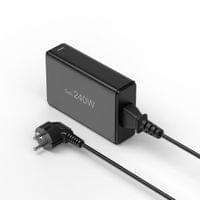 HAMA Зарядна станция 240 W, GaN, Fast Charger, 4 x USB-C,... - 2