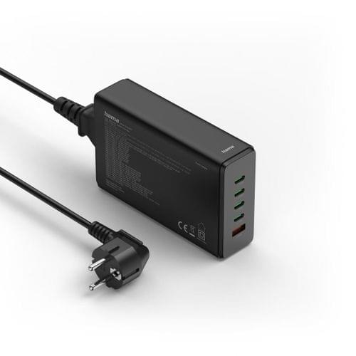 HAMA Зарядна станция 240 W, GaN, Fast Charger, 4 x USB-C,... - 2