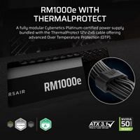 Захранващ блок Corsair RMe RM1000e Black 1000W 80+ Gold... - 2