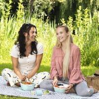 Кутия за храна Xavax To Go, 3 отделения, прибори,дресинг, пастелно синьо - 8