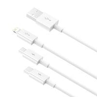 Кабел Baseus Superior 3 в 1 USB-А към Lightning, microUSB и USB-C, 1.5м,... - 2