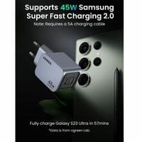 Зарядно устройство Ugreen X707 NEXODE PRO 35008, 220V 2xUSB-C, GaN, 45W - 4