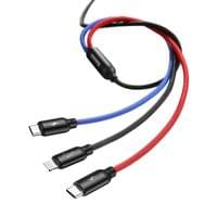 Кабел Baseus Rapid 3 в 1 USB-А към Type C/Lightning/MicroUsb, 3A, 1.2м,... - 2