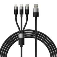 Кабел Baseus StarSpeed USB към M+L+C 3.5A Fast Charging 1.2м CAXS000001... - 1