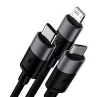Кабел Baseus StarSpeed USB към M+L+C 3.5A Fast Charging 1.2м CAXS000001... - 2