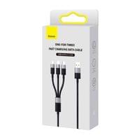 Кабел Baseus StarSpeed USB към M+L+C 3.5A Fast Charging 1.2м CAXS000001... - 4