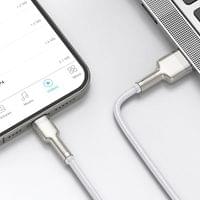 Кабел Baseus Cafule Metal Series USB-A към Lightning, 2м CALJK-B02 - бял - 2