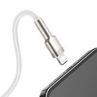 Кабел Baseus Cafule Metal Series USB-A към Lightning, 2м CALJK-B02 - бял - 3