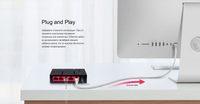 5-портов настолен комутатор Mercusys MS105G 10/100/1000 Mbps - 6 5-портов настолен комутатор Mercusys MS105G 10/100/1000 Mbps - 6