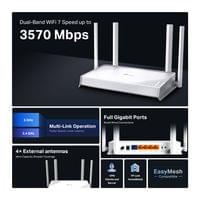 Рутер Wi-Fi 7 TP-Link Archer BE220W BE3600 2-лентов - 2