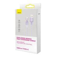 Кабел Baseus Explorer USB към USB-C 100W 1м CATS010405 - лилав - 5