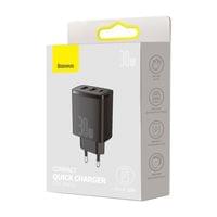 Зарядно устройство Baseus CCXJ-E01 Compact Quick Wall Charger с 2хUSB-A... - 5