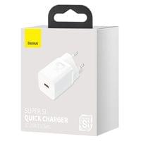 Зарядно устройство Baseus Super Si Quick USB-C, 25W, бяло CCSP020102 - 2