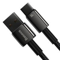 Кабел Baseus Tungsten Gold 100W USB-A към USB-C 1м CAWJ000001 - черен - 2
