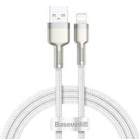Кабел Baseus Cafule Metal Series USB-A към Lightning, 1м CALJK-A02 - бял - 6