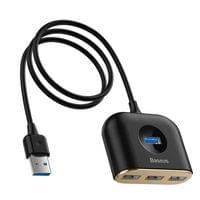 USB хъб Baseus Square round 4 в 1 с 3х USB 2.0, 1х USB... - 1